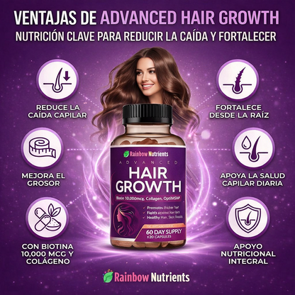 HAIR GROWTH +120 CAPS | CABELLO MÁS FUERTE, ABUNDANTE Y SALUDABLE DESDE LA RAÍZ