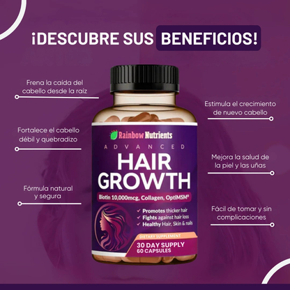 HAIR GROWTH +120 CAPS | CABELLO MÁS FUERTE, ABUNDANTE Y SALUDABLE DESDE LA RAÍZ
