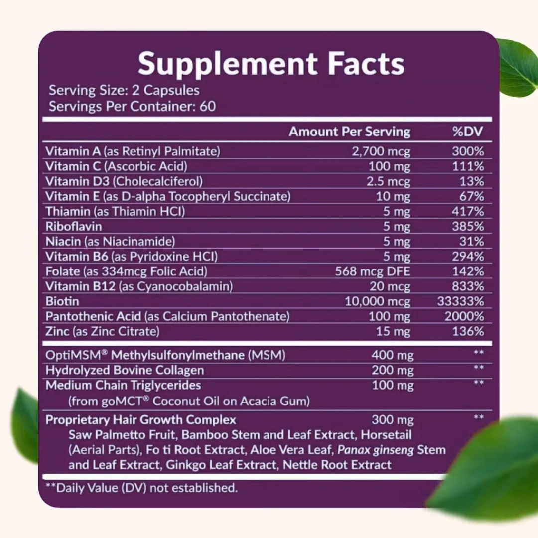 HAIR GROWTH +120 CAPS | CABELLO MÁS FUERTE, ABUNDANTE Y SALUDABLE DESDE LA RAÍZ